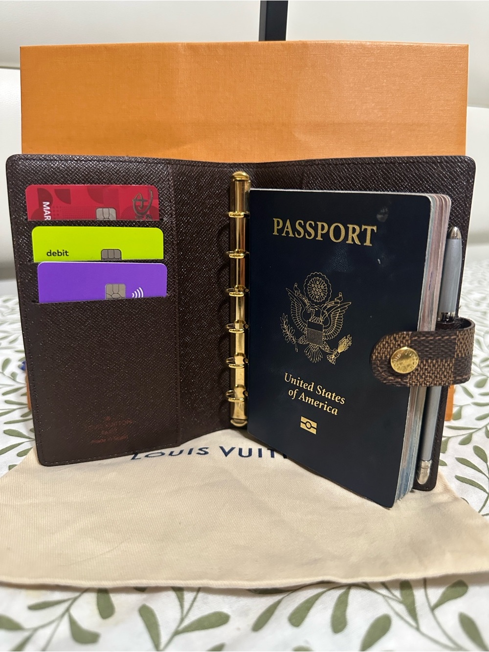 Louis Vuitton Damier Ebene Agenda PM Passport Holder